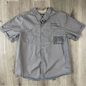 HARLEY DAVIDSON Short Sleeve Collar Button Down Shirt Men’s Size 2XL Biker